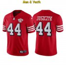 men's & youth #44 Kyle Juszczyk Jersey Team Game Player Red 75th Patch Alternate Football