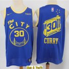 men's & youth the City #30 Stephen Curry Jersey 2021 Blue Classic Edition Swingman Basketball