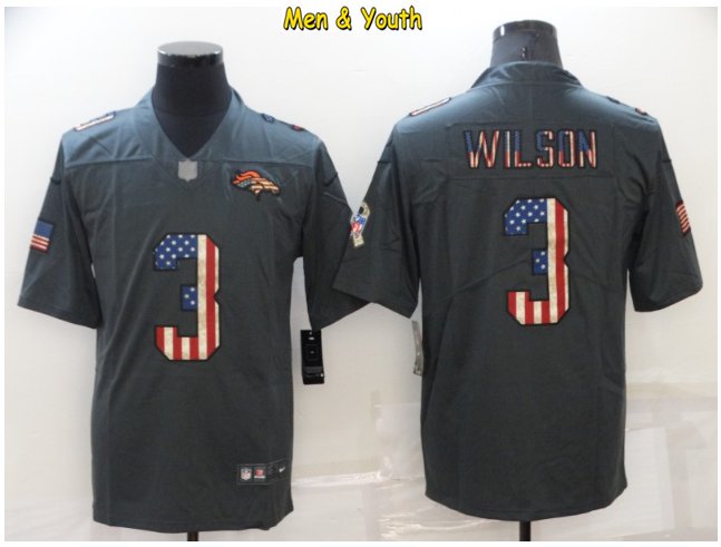 men's & youth Football Team Uniform #3 Russell Wilson Jerseys ...