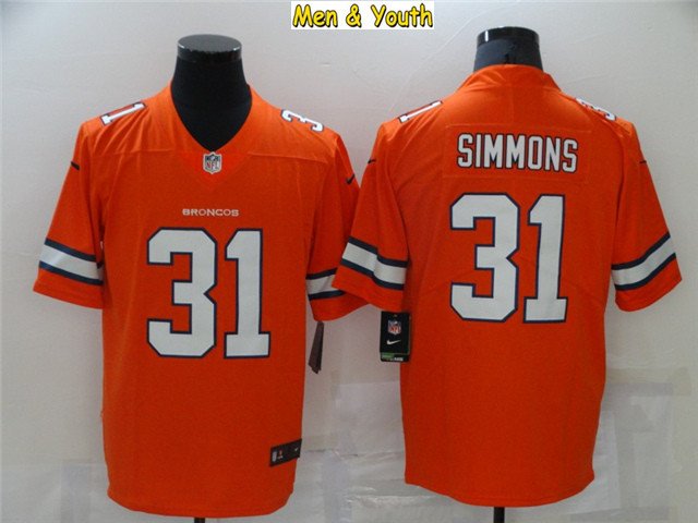 men's & youth Football Team Uniform #31 Justin Simmons Jerseys Player ...