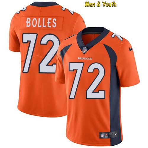 men's & youth Football Team Uniform #72 Garett Bolles Jerseys Player ...