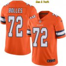 men's & youth Football Team Uniform #72 Garett Bolles Jerseys Player Game Orange Alternate Shirts