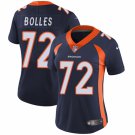 Women's Football Team Uniform #72 Garett Bolles Jerseys Player Game Navy Shirts