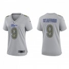 Women's Football Team Uniform #9 Matthew Stafford Jerseys 2022 Gray Atmosphere Fashion League Shirts
