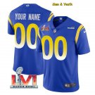 men's & youth Rams Football Uniform #00 Custom Name Number Jerseys Royal 2022 Super Bowl LVI Shirts