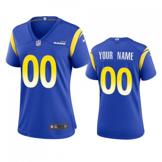 Women's Rams Football Uniform #00 Custom Name Number Jerseys Player Game Royal League Shirts