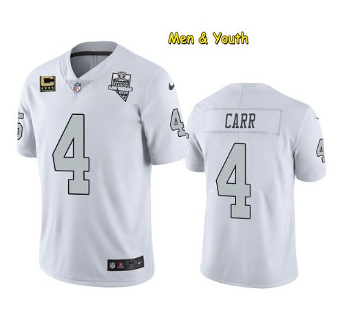 Derek carr white limited jersey Clearance
