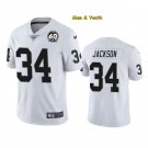 men's & youth Football Team Uniform #34 Bo Jackson Jerseys White 100th Season 60 Patch League Shirts