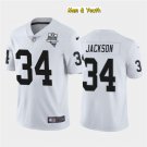 men's & youth Football Team Uniform #34 Bo Jackson Jerseys White 2020 Inaugural Season Patch Shirts