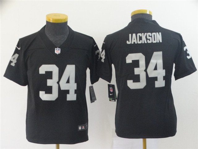 Youth,kids Football Team Uniform #34 Bo Jackson Jerseys Player Game ...