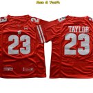 men's & youth Football Team Uniform #23 Jonathan Taylor Jerseys Player Game Red College Shirts
