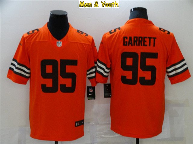 men's & youth Football Team Uniform #95 Myles Garrett Jerseys Player ...