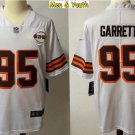 men's & youth Football Team Uniform #95 Myles Garrett Jerseys Player Game White 1946 Patch Shirts