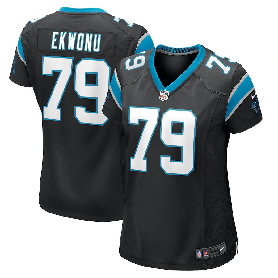 Women's Football Team Uniform #79 Ikem Ekwonu Jerseys Player Game Black Lady League Shirts