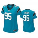 Women's Football Team Uniform #95 Derrick Brown Jerseys Player Game Blue Lady League Shirts