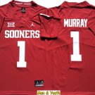 men's & youth Football Team Uniform #1 Kyler Murray Jerseys Red Oklahoma College Game Shirts