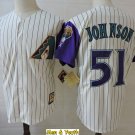 men's & youth Baseball Team Uniform #51 Randy Johnson Jerseys Cream Pinstripe Cooperstown Shirts