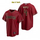 men's & youth Baseball Team Uniform #4 Ketel Marte Jerseys Crimson Alternate Coolbase League Shirts