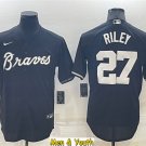 men's & youth Baseball Team Uniform #27 Austin Riley Jerseys Black Turn Back The Clock League Shirts