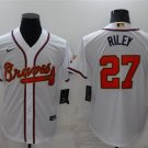 men's Baseball Team Uniform #27 Austin Riley Jerseys White 2022 Gold Program CoolBase adults Shirts