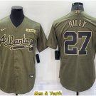 men's & youth Baseball Team Uniform #27 Austin Riley Jerseys Camo Salute Service League Shirts