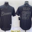 men's & youth Baseball Team Uniform #27 Austin Riley Jerseys Black Pitch Fashion League Shirts