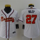 Youth Baseball Team Uniform #27 Austin Riley Jerseys White 2022 Gold Program CoolBase kids Shirts