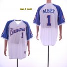 men's & youth Baseball Team Uniform #1 Ozzie Albies Jerseys White Throwback League Shirts