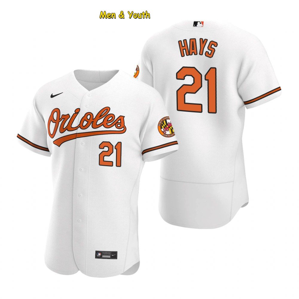 men's & youth Baseball Team Uniform 21 Austin Hays Jerseys White