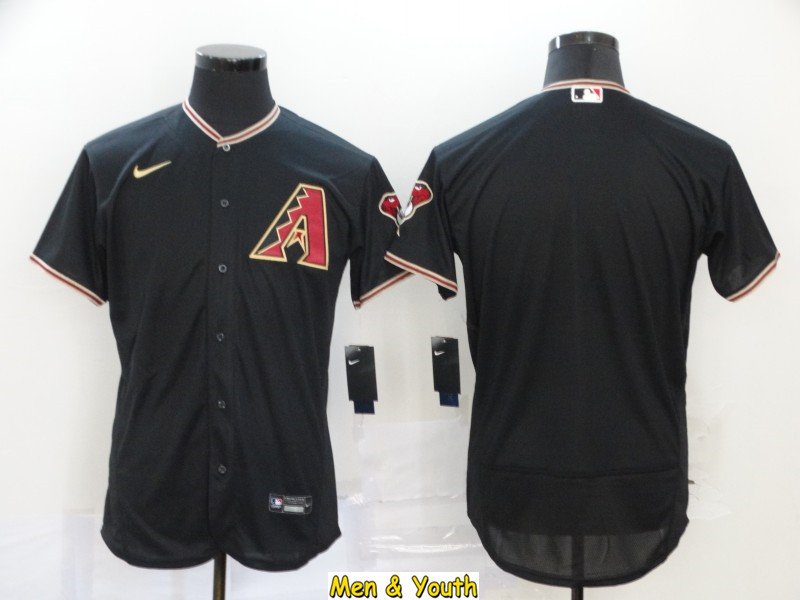 men's & youth Baseball Team Uniform Arizona Diamondbacks Blank Jerseys Black Flexbase League Shirts