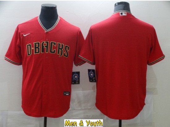 men's & youth Baseball Team Uniform Arizona Diamondbacks Blank Jerseys Red Coolbase League Shirts