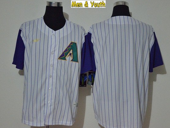 men's & youth Baseball Team Uniform Arizona Diamondbacks Blank Jerseys White Cooperstown Shirts