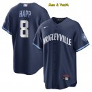 men's & youth Baseball Team Uniform #8 Ian Happ Jerseys Navy City Connect CoolBase League Shirts
