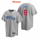 women's Baseball Team Uniform #8 Ian Happ Jerseys Gray CoolBase League lady Shirts