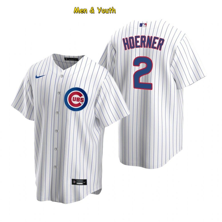 men's & youth Baseball Team Uniform #2 Nico Hoerner Jerseys White CoolBase League Shirts