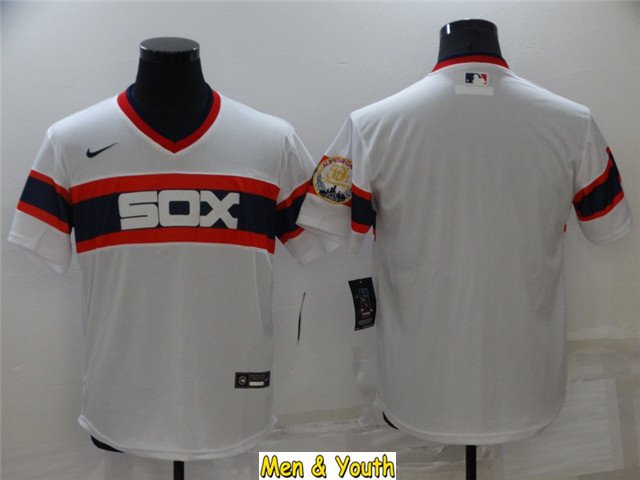 men's & youth Baseball Uniform Chicago White Sox Blank Jerseys 1983 Throwback White CoolBase Shirts