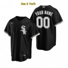 men's & youth Baseball White Sox Uniform #00 Custom name number Jerseys Black CoolBase League Shirts