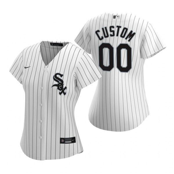 women's Baseball White Sox Uniform #00 Custom name number Jerseys White CoolBase League lady Shirts