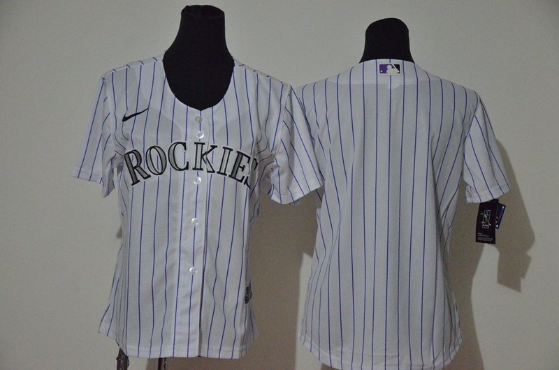 women's Baseball Team Uniform Colorado Rockies Blank Jerseys White CoolBase League lady Shirts