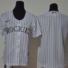 women's Baseball Team Uniform Colorado Rockies Blank Jerseys White CoolBase League lady Shirts