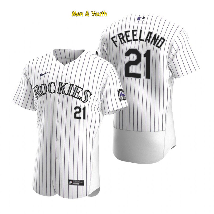 men's & youth Baseball Team Uniform #21 Kyle Freeland Jerseys White ...