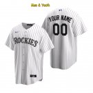 men's & youth Baseball Rockies Uniform #00 Custom name number Jerseys White CoolBase League Shirts