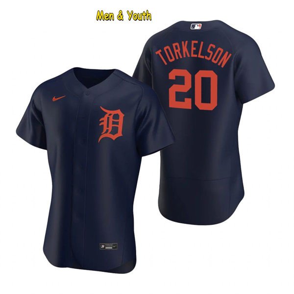 men's & youth Baseball Team Uniform 20 Spencer Torkelson Jerseys Navy