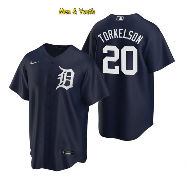 men's & youth Baseball Team Uniform 20 Spencer Torkelson Jerseys Navy