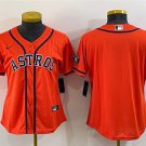 women's Baseball Team Uniform Houston Astros Blank Jerseys Orange CoolBase League ladys Shirts