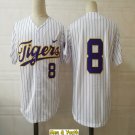 men's & youth Baseball Team Uniform #8 Alex Bregman Jerseys White Pinstripe LSU College Game Shirts