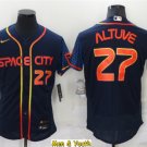 men's & youth Baseball Team Uniform #27 Jose Altuve Jerseys Navy City Connect FlexBase League Shirts