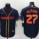 men's Baseball Team Uniform #27 Jose Altuve Jerseys Navy City Connect CoolBase League adults Shirts