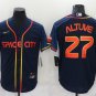 men's Baseball Team Uniform #27 Jose Altuve Jerseys Navy City Connect CoolBase League adults Shirts