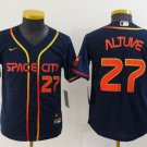 Youth Baseball Team Uniform #27 Jose Altuve Jerseys Navy City Connect CoolBase League kids Shirts